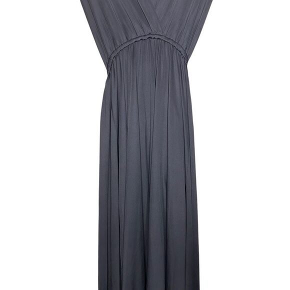 NWT Choies Gray Sleeveless Maxi Wrap Long Dress Size S Open Back Cocktail Party - Picture 3 of 11